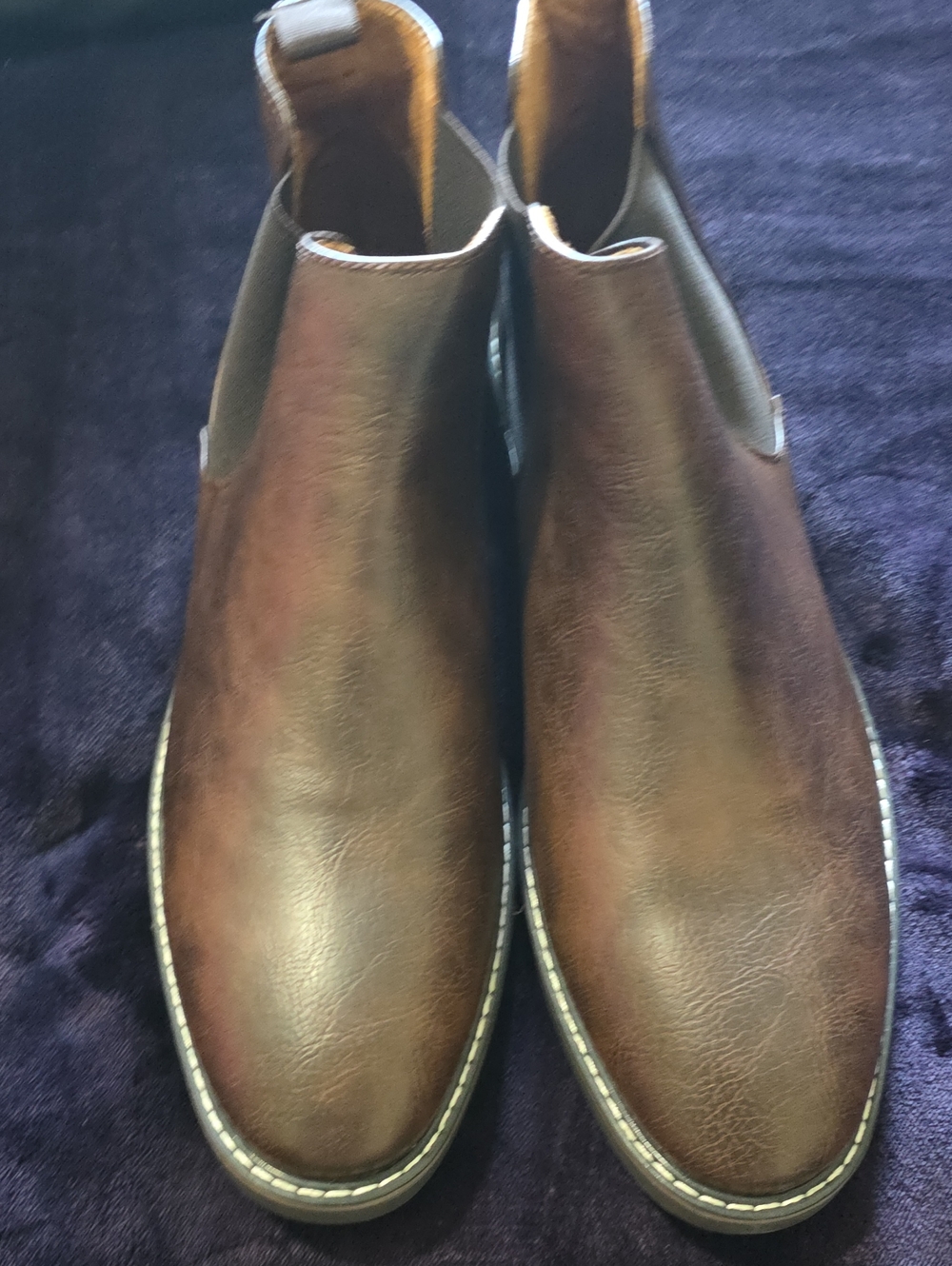Premium Brown Leather Chukka Boots with Elastic Side Panels